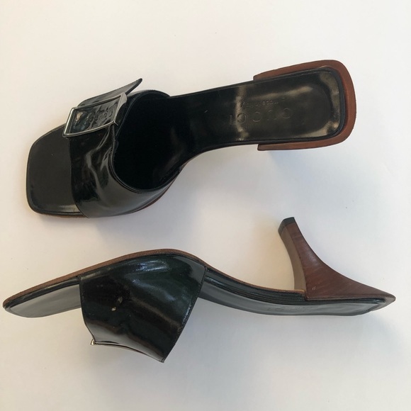 Vtg Rare Gucci Patent Leather Kitten Heels sandal - Picture 7 of 11